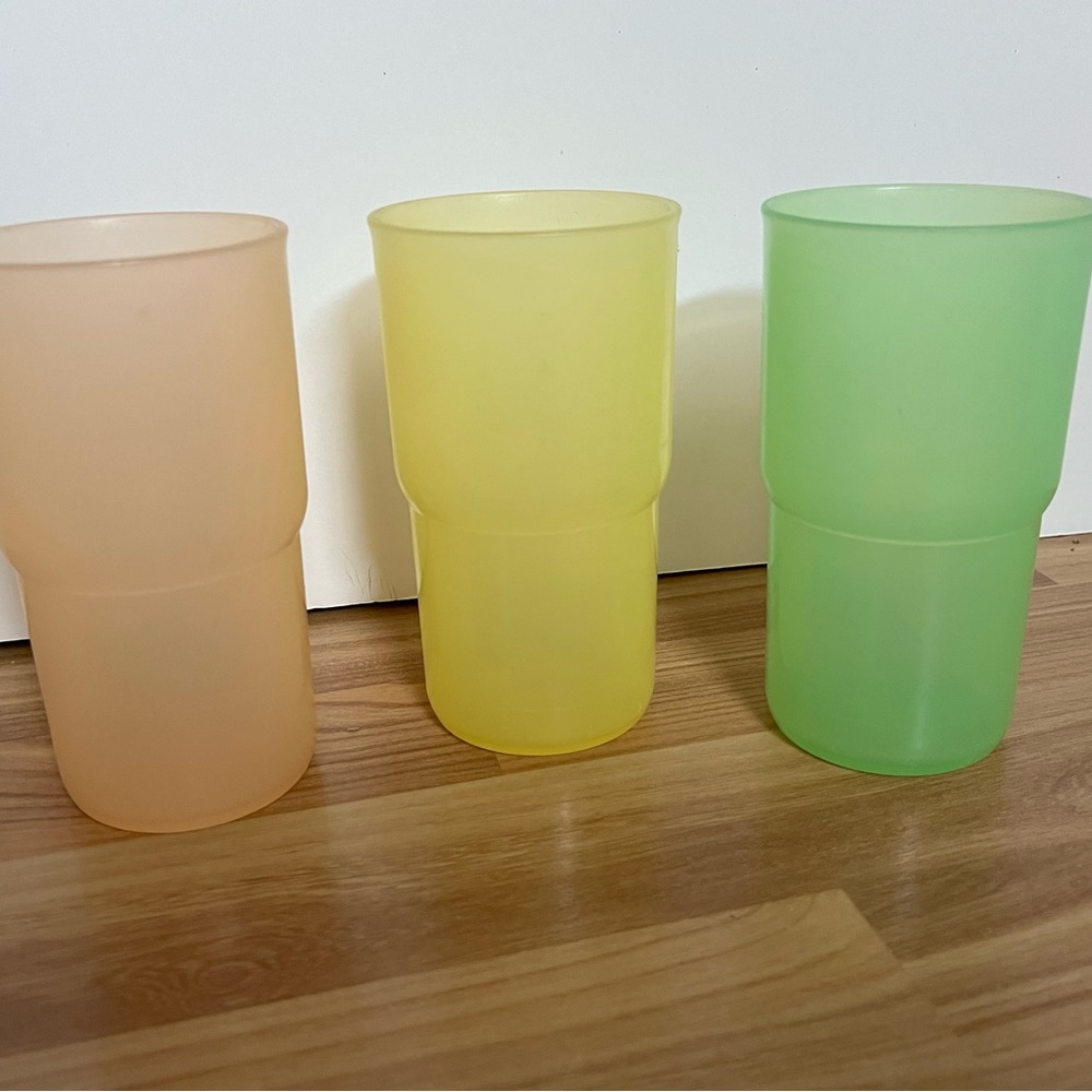 3 Vintage Tupperware Stacking Tumbler Drinking Glasses